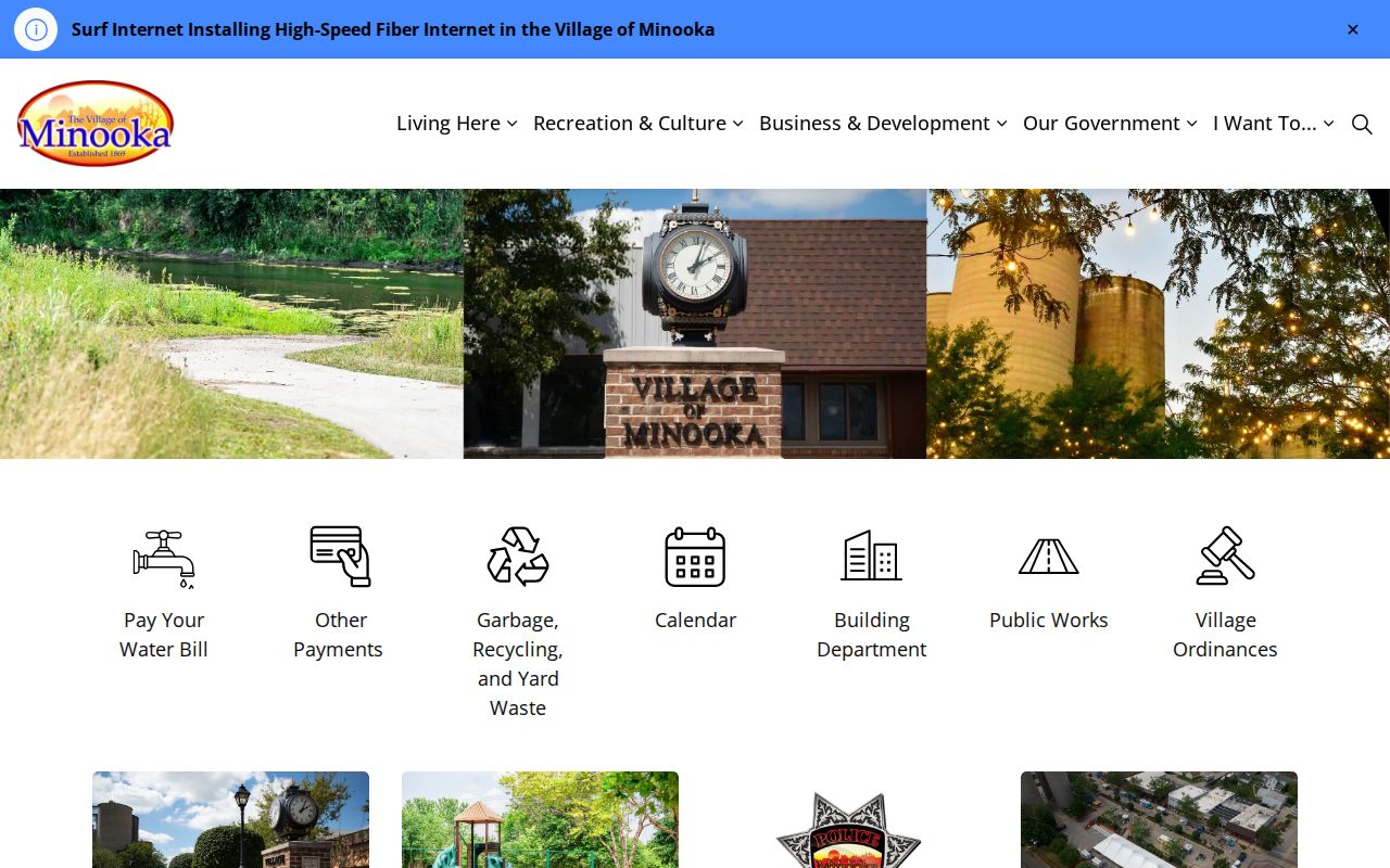Official Village of Minooka government gateway
