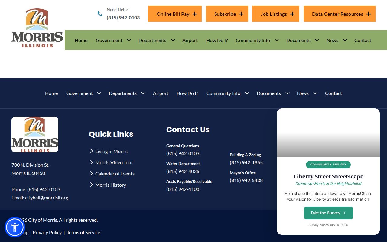 Official Morris Police Department records page