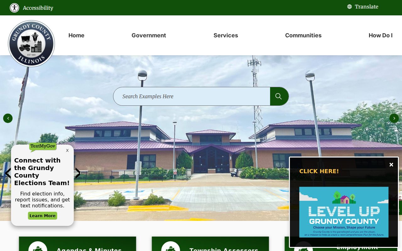 Grundy County government gateway for criminal history offices